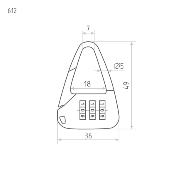 Замок навесной кодовый Нора-М 613 для чемодана - Черный - 23 мм