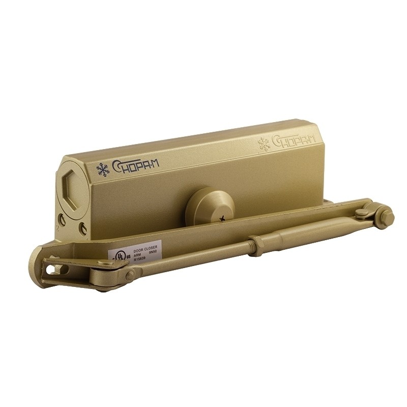Доводчик дверной НОРА-М 5S морозостойкий (от 120 до 160 кг) - Золото