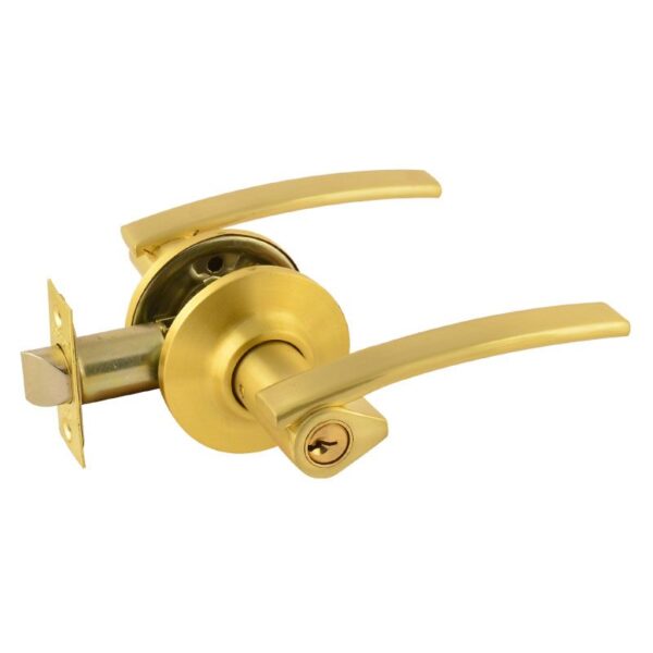 Ручка защелка НОРА-М ТТ14 нажимная для межкомнатных дверей - Матовое золото - 01 - ключ/фиксатор