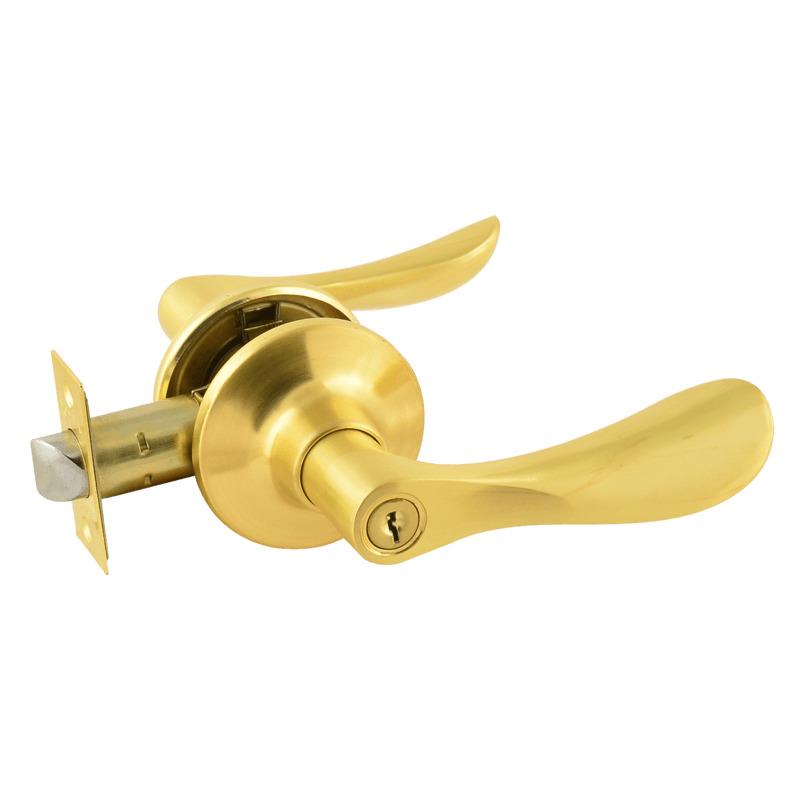 Ручка защелка НОРА-М ЗВ3-STD нажимная для межкомнатных дверей - Матовое золото - 01 - ключ/фиксатор