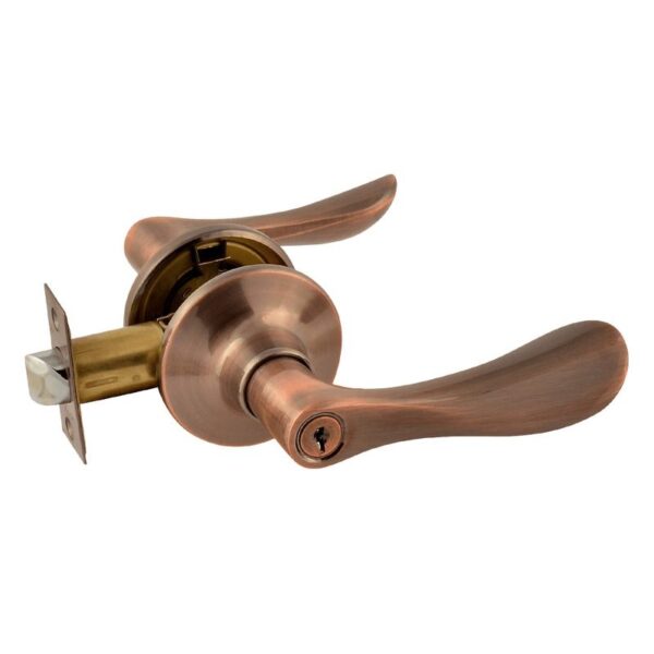 Ручка защелка НОРА-М ЗВ3-STD нажимная для межкомнатных дверей - Старая медь - 01 - ключ/фиксатор