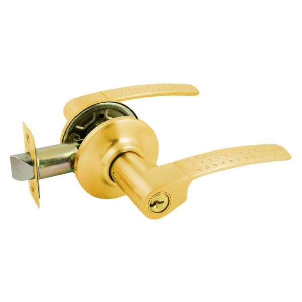 Ручка защелка НОРА-М ТТ15 нажимная для межкомнатных дверей - Матовое золото - 01 - ключ/фиксатор