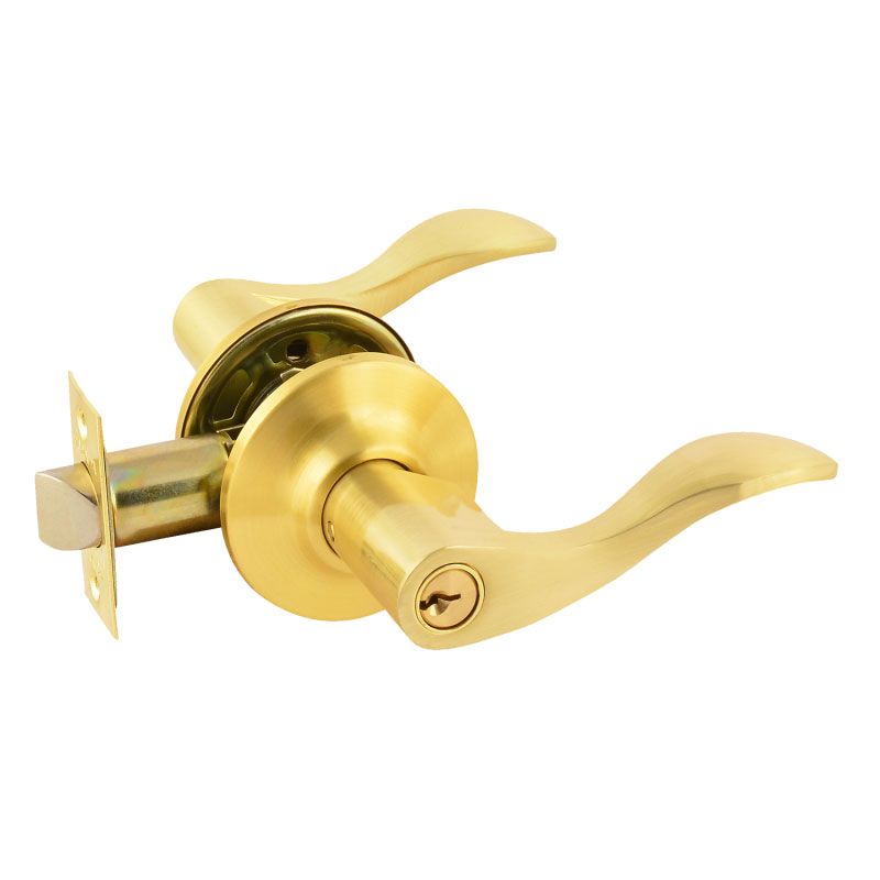 Ручка защелка НОРА-М ЗВ1 нажимная для межкомнатных дверей - Матовое золото - 01 - ключ/фиксатор