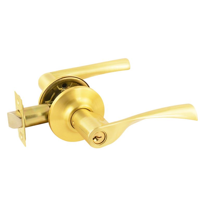 Ручка защелка НОРА-М ЗВ2 нажимная для межкомнатных дверей - Матовое золото - 01 - ключ/фиксатор