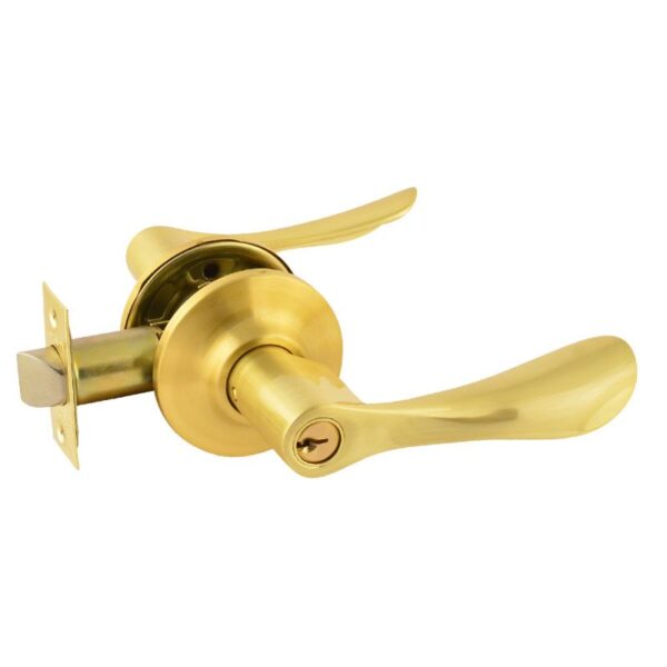 Ручка защелка НОРА-М ЗВ3 нажимная для межкомнатных дверей - Матовое золото - 01 - ключ/фиксатор