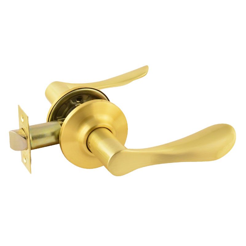 Ручка защелка НОРА-М ЗВ3 нажимная для межкомнатных дверей - Матовое золото - 05 - без запирания