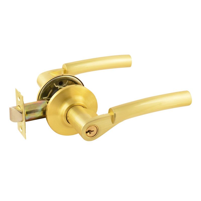 Ручка защелка НОРА-М АА нажимная для межкомнатных дверей - Матовое золото - 01 - ключ/фиксатор