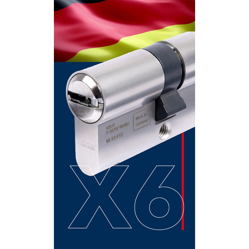 Механизм цилиндровый ABUS X6410 ключ/ключ 30-35 (65 мм) NI (5 key)